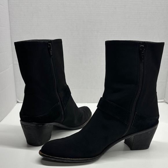 Stuart Weitzman Steady Date Heeled Boots Waterpfoof Gore-Tex Bootie Black Size 8 - Picture 5 of 10